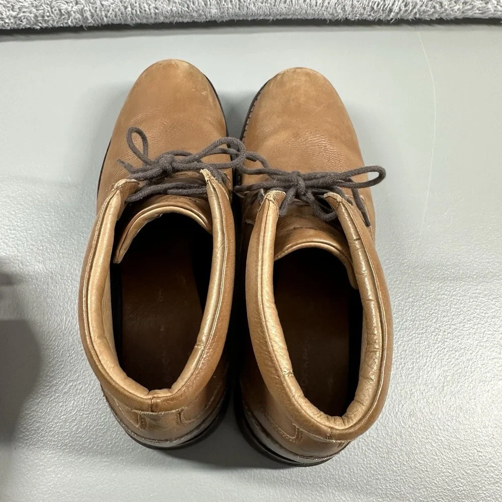 Rockport Chukka Boots Mens 8.5M Premium Class Cognac Brown‎ Leather